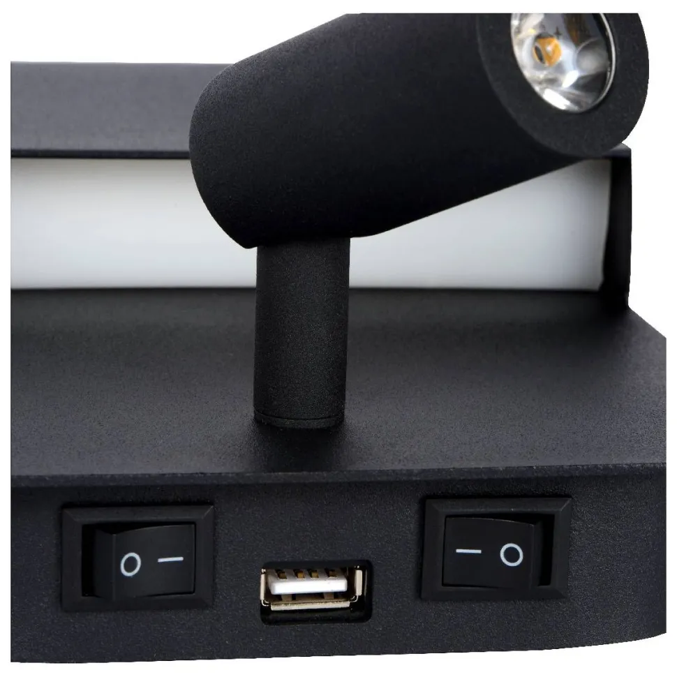 LED-seinävalaisin Lucide Boxer 2x5W musta