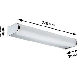 LED-seinävalaisin Paulmann Arneb, IP44, 700lm, 6.5W, säädettävä värilämpötila, kromi
