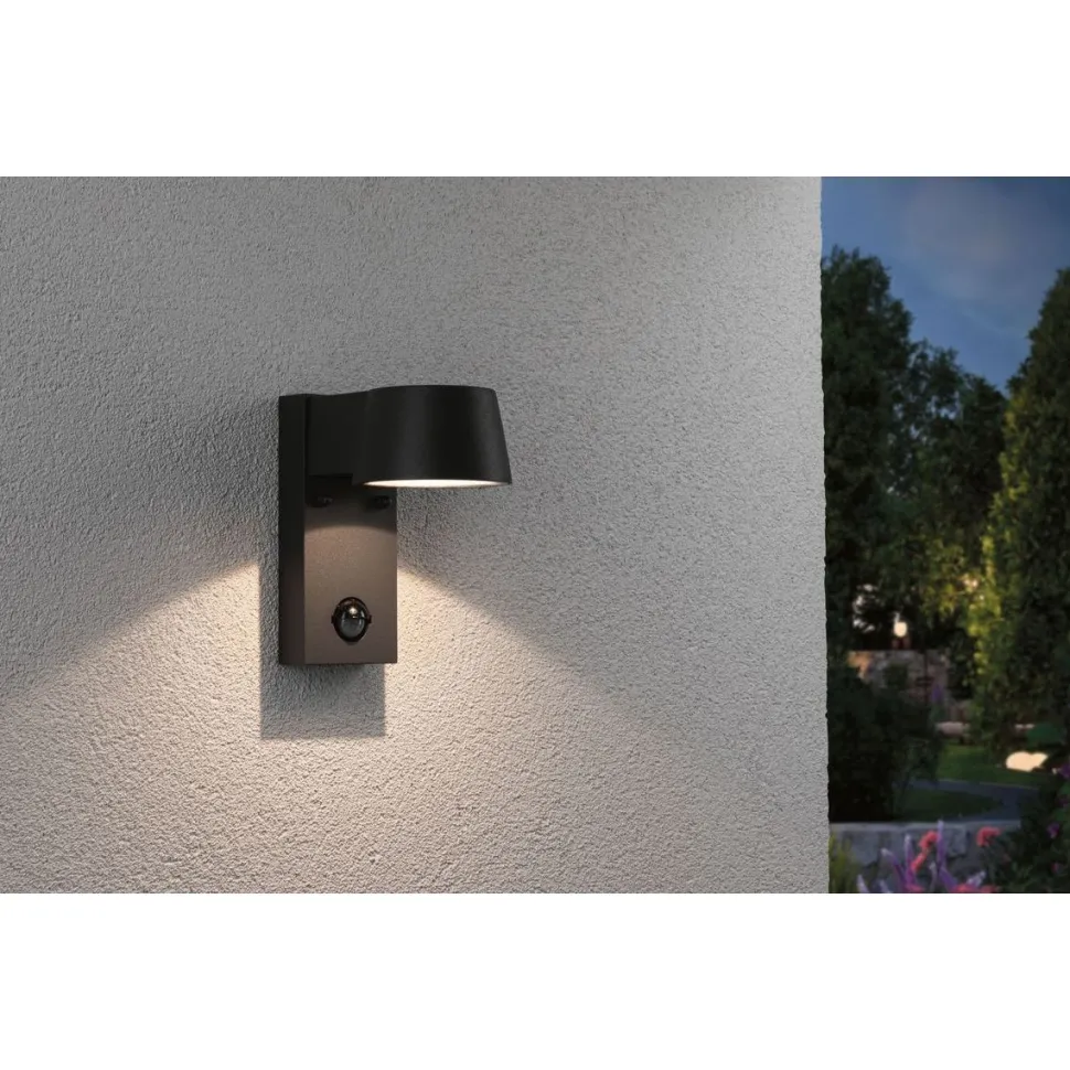 LED-Seinävalaisin Paulmann Capea 165mm liiketunnistin tummanharmaa
