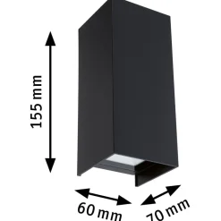 LED-Seinävalaisin Paulmann Flame 155mm antrasiitti