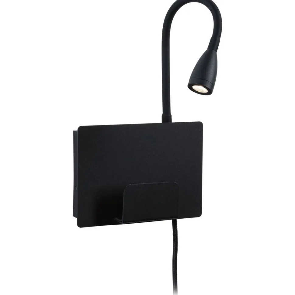 LED-seinävalaisin Paulmann Halina, USB C, 2700K, 200lm, 2.4W, mattamusta