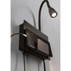 LED-seinävalaisin Paulmann Halina, USB C, 2700K, 200lm, 2.4W, mattamusta