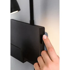 LED-seinävalaisin Paulmann Halina, USB C, 2700K, 200lm, 2.4W, mattamusta