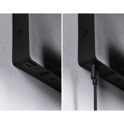 LED-seinävalaisin Paulmann Halina, USB C, 2700K, 200lm, 2.4W, mattamusta
