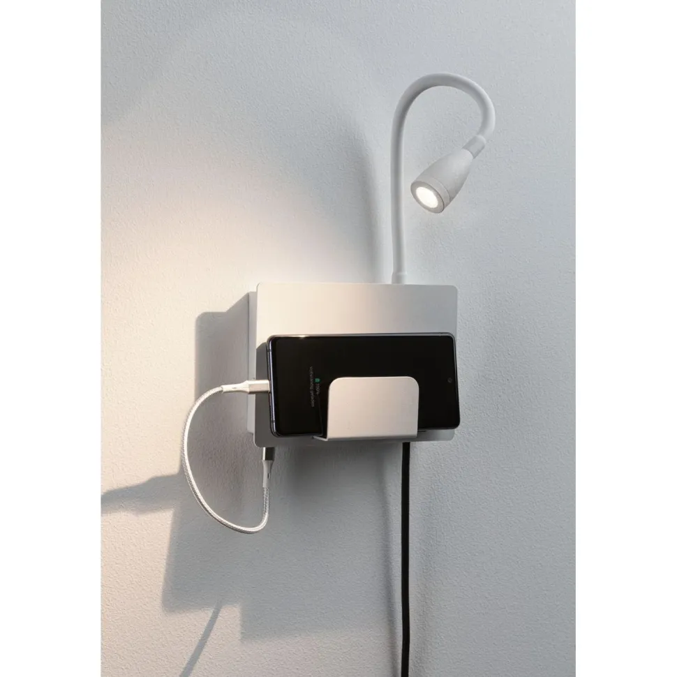 LED-seinävalaisin Paulmann Halina, USB C, 2700K, 200lm, 2.4W, mattamusta