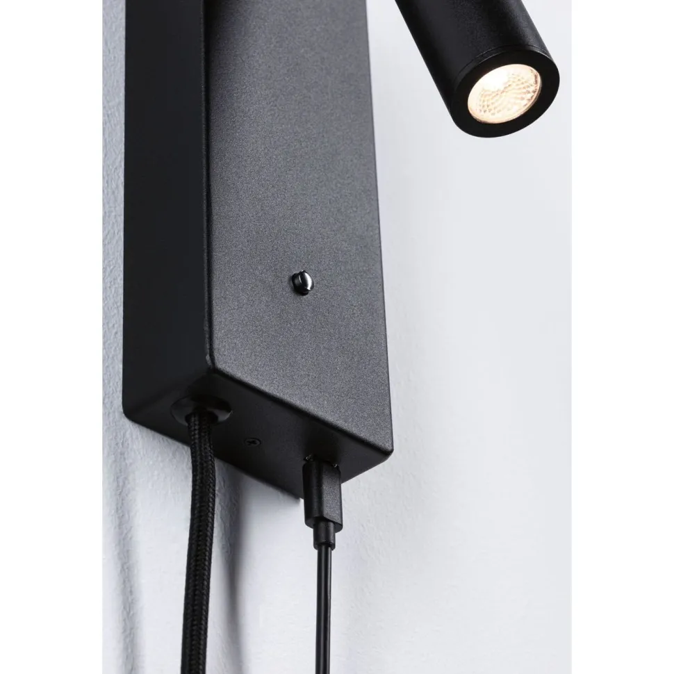 LED-seinävalaisin Paulmann Hulda, Hulda, USB C, 3000K, 130lm, 2.5W, himmennettävä, mattavalkoinen