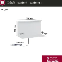 LED-seinävalaisin Paulmann Jarina, USB C, 3000K, himmennettävä, mattamusta