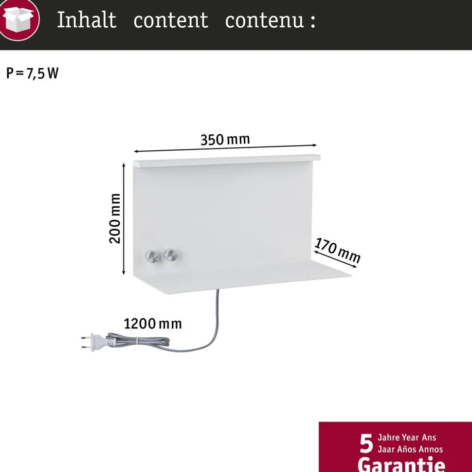 LED-seinävalaisin Paulmann Jarina, USB C, 3000K, himmennettävä, mattamusta