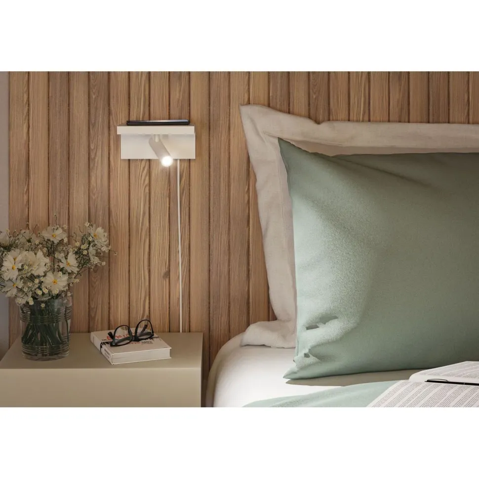 LED-seinävalaisin Paulmann Jarina, USB C, 3000K, himmennettävä, mattamusta