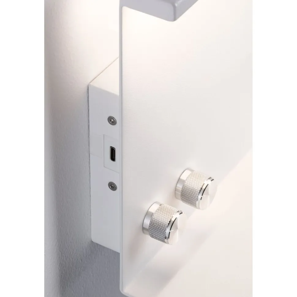 LED-seinävalaisin Paulmann Jarina, USB C, 3000K, himmennettävä, mattamusta