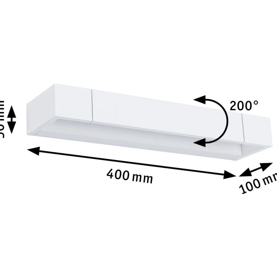 LED-seinävalaisin Paulmann Lucille, 40cm, IP44, 2700K, himmennettävä, valkoinen
