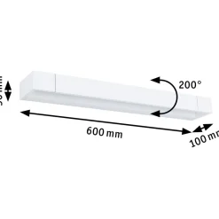 LED-seinävalaisin Paulmann Lucille, 40cm, IP44, 2700K, himmennettävä, valkoinen
