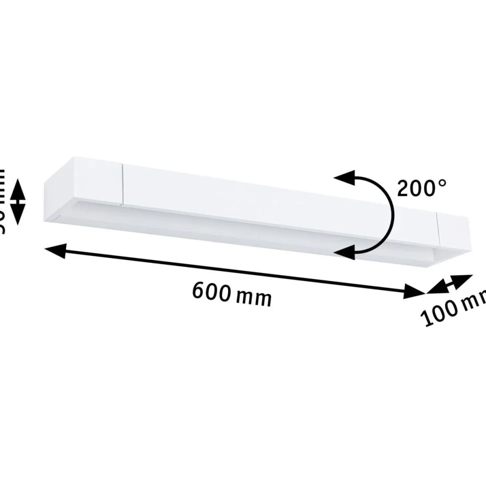 LED-seinävalaisin Paulmann Lucille, 40cm, IP44, 2700K, himmennettävä, valkoinen