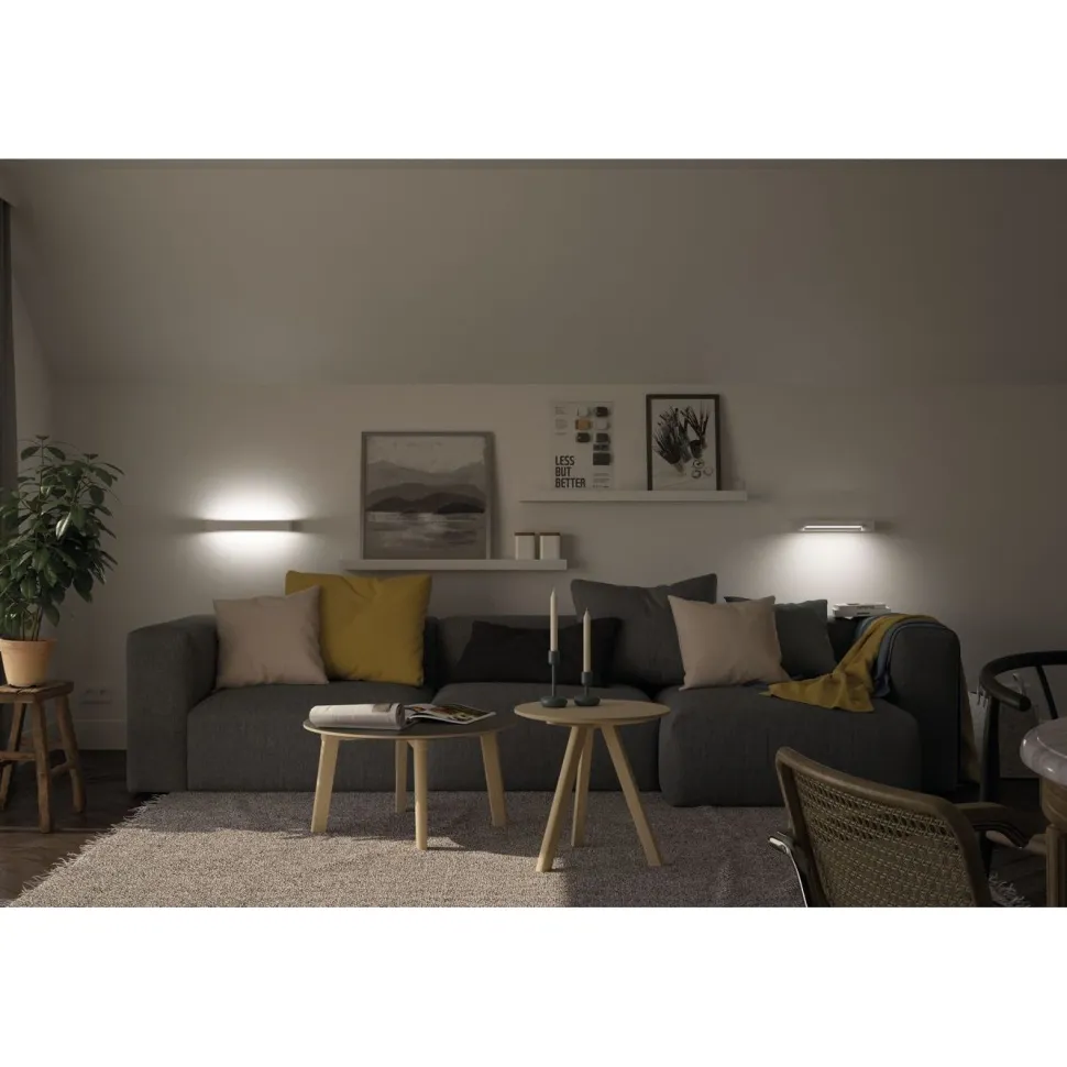 LED-seinävalaisin Paulmann Lucille, 40cm, IP44, 2700K, himmennettävä, valkoinen
