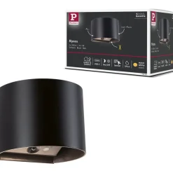 LED-seinävalaisin Paulmann Nyora, IP44, 3000K, 135x120mm, 2x1W / 1W, akkukäyttöinen, hämäräohjattu liiketunnistin (HF), valkoinen