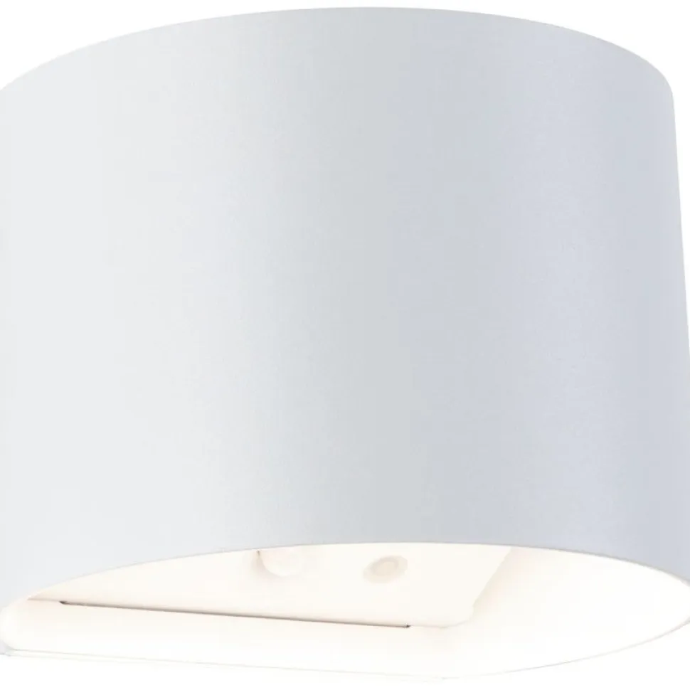 LED-seinävalaisin Paulmann Nyora, IP44, 3000K, 135x120mm, 2x1W / 1W, akkukäyttöinen, hämäräohjattu liiketunnistin (HF), valkoinen