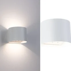 LED-seinävalaisin Paulmann Nyora, IP44, 3000K, 135x120mm, 2x1W / 1W, akkukäyttöinen, hämäräohjattu liiketunnistin (HF), valkoinen