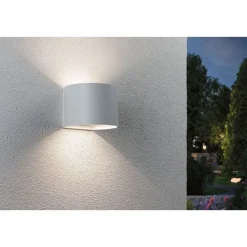 LED-seinävalaisin Paulmann Nyora, IP44, 3000K, 135x120mm, 2x1W / 1W, akkukäyttöinen, hämäräohjattu liiketunnistin (HF), valkoinen