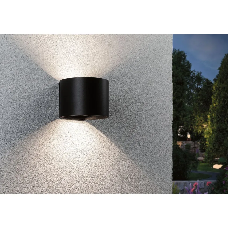 LED-seinävalaisin Paulmann Nyora, IP44, 3000K, 135x120mm, 2x1W / 1W, akkukäyttöinen, hämäräohjattu liiketunnistin (HF), valkoinen