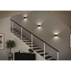LED-seinävalaisin Paulmann Nyora, IP44, 3000K, 135x120mm, 2x1W / 1W, akkukäyttöinen, hämäräohjattu liiketunnistin (HF), valkoinen