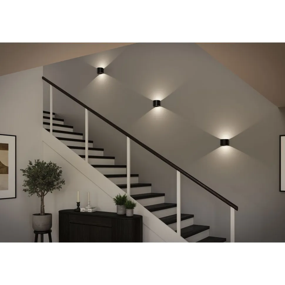 LED-seinävalaisin Paulmann Nyora, IP44, 3000K, 135x120mm, 2x1W / 1W, akkukäyttöinen, hämäräohjattu liiketunnistin (HF), valkoinen