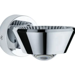 LED-seinävalaisin Paulmann Sabik, IP44, 2700K, himmennettävä, kromi