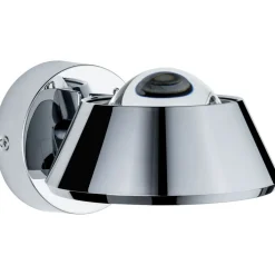 LED-seinävalaisin Paulmann Sabik, IP44, 2700K, himmennettävä, kromi