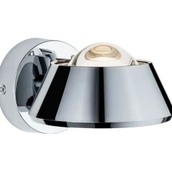LED-seinävalaisin Paulmann Sabik, IP44, 2700K, himmennettävä, kromi