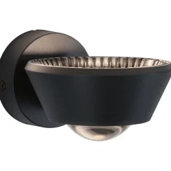 LED-seinävalaisin Paulmann Sabik, IP44, 2700K, himmennettävä, musta