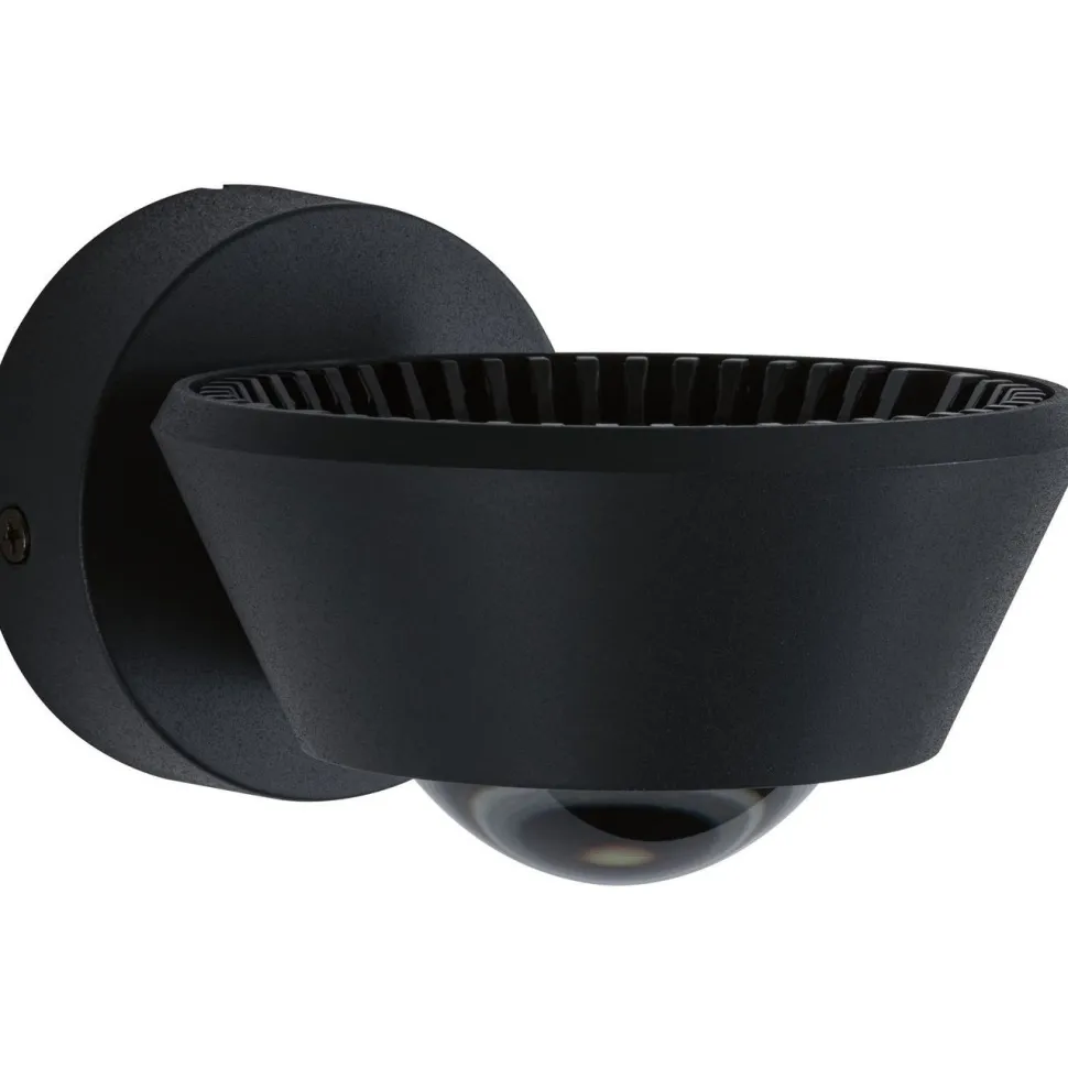 LED-seinävalaisin Paulmann Sabik, IP44, 2700K, himmennettävä, musta