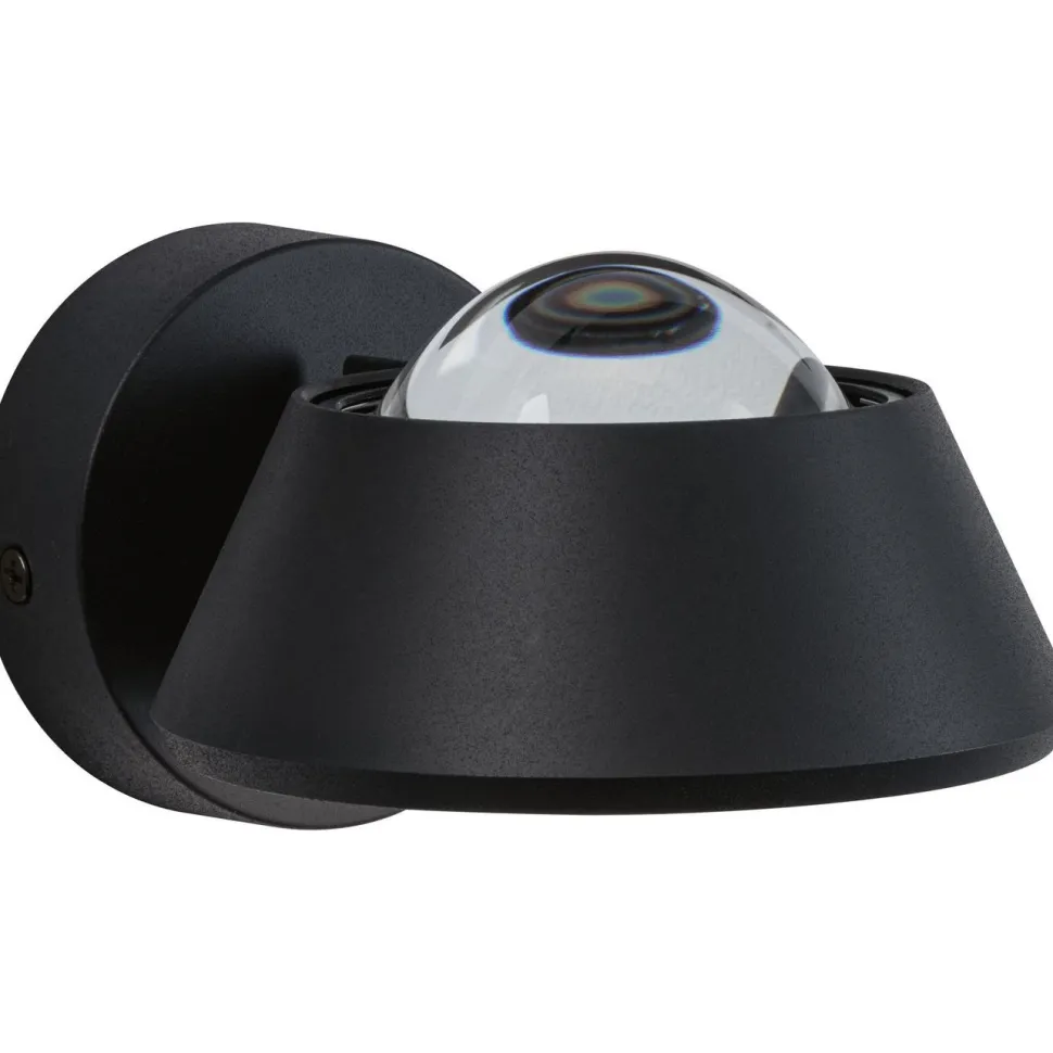 LED-seinävalaisin Paulmann Sabik, IP44, 2700K, himmennettävä, musta