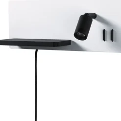 LED-seinävalaisin Paulmann Serra Left, USB C, 2700K, himmennettävä, mattavalkoinen/mattamusta