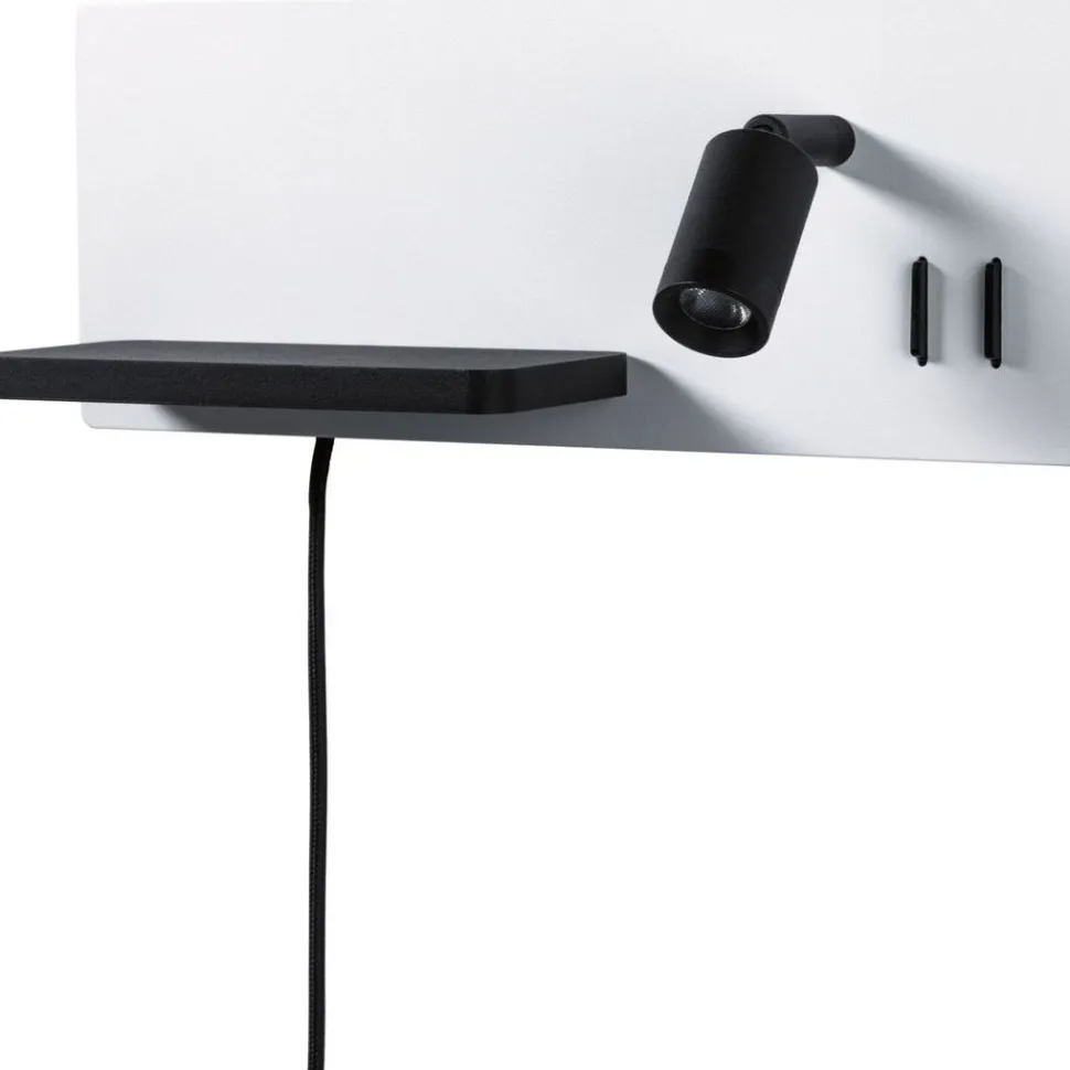 LED-seinävalaisin Paulmann Serra Left, USB C, 2700K, himmennettävä, mattavalkoinen/mattamusta