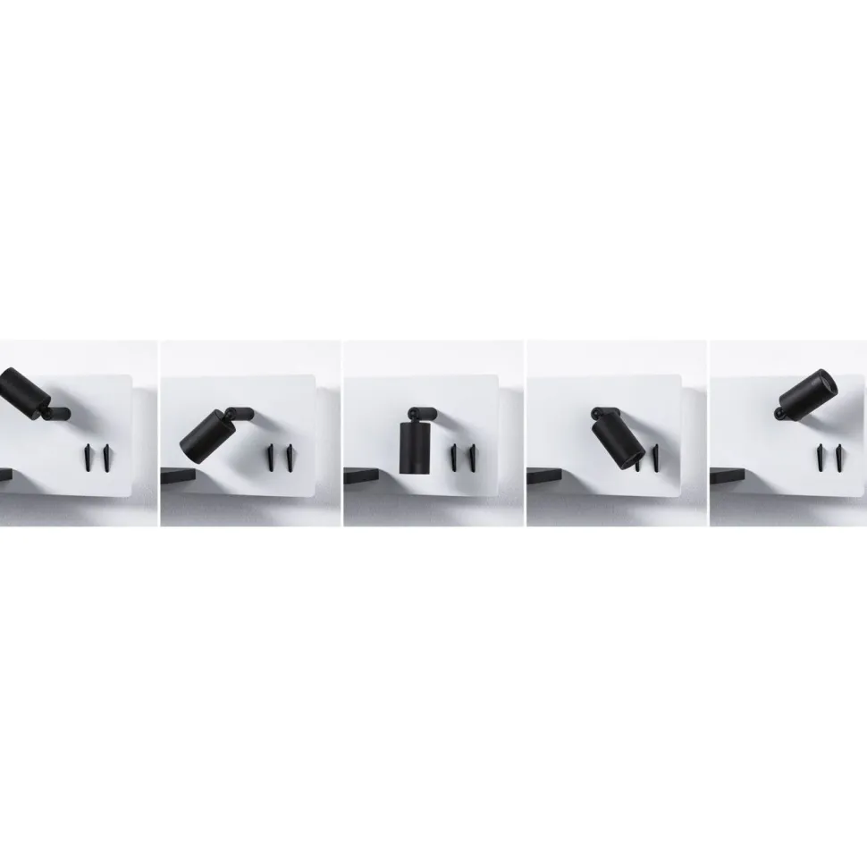 LED-seinävalaisin Paulmann Serra Left, USB C, 2700K, himmennettävä, mattavalkoinen/mattamusta