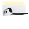 LED-seinävalaisin Paulmann Serra Right, USB C, 2700K, himmennettävä, mattavalkoinen/mattamusta