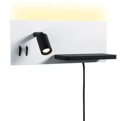 LED-seinävalaisin Paulmann Serra Right, USB C, 2700K, himmennettävä, mattavalkoinen/mattamusta