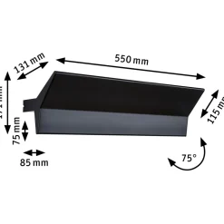 LED-seinävalaisin Paulmann Stine, 2700K, himmennettävä, mattamusta