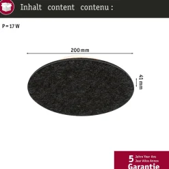 LED-seinävalaisin Paulmann Tulga Ø20cm 2700K 1000lm 15W 3-Step-Dim himmennettävä antrasiitti