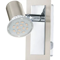 LED-seinävalaisin Rottelo 120x60 mm harjattu teräs/kromi