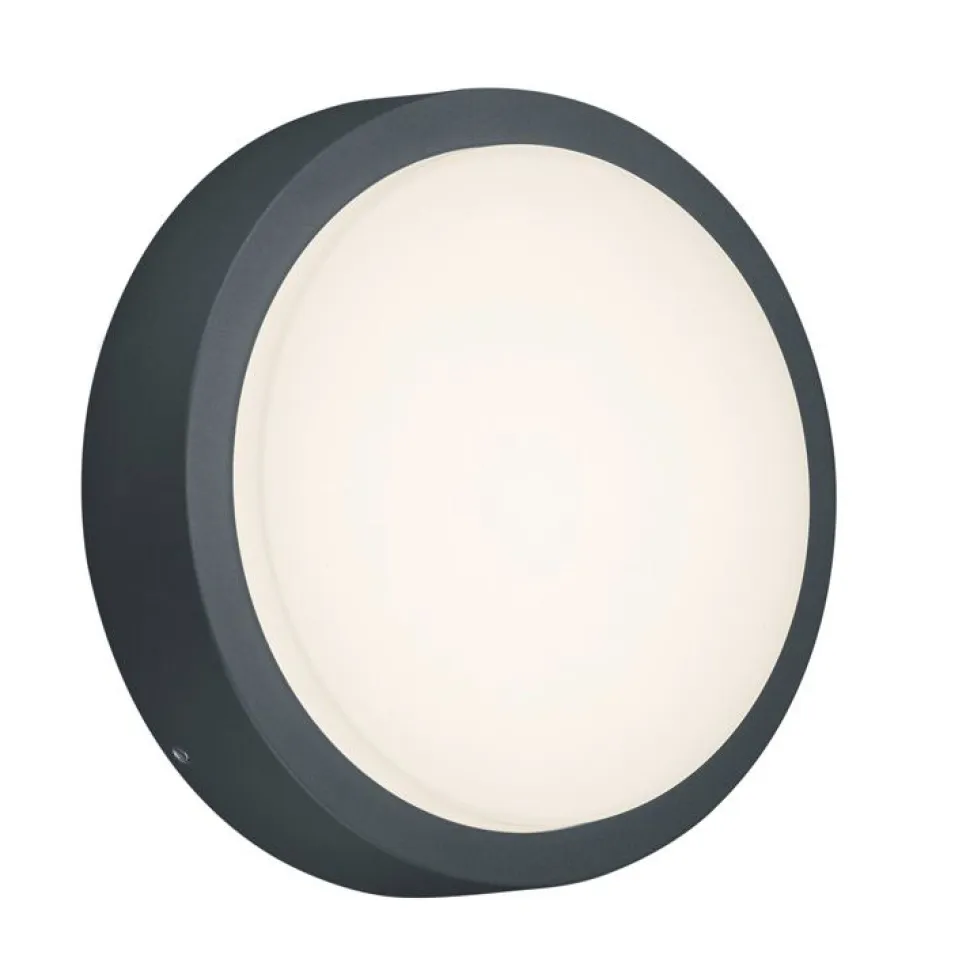 LED-seinävalaisin Trio Breg Ø200 mm antrasiitti IP54
