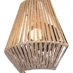 LED-seinävalaisin Trio Lira, ruskea/paperinaru, ladattava