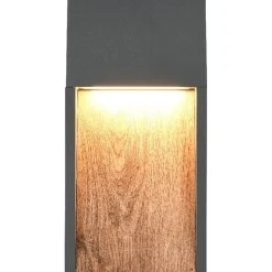 LED-seinävalaisin Trio Salmon, puu/antrasiitti