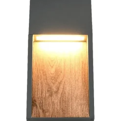 LED-seinävalaisin Trio Salmon, puu/antrasiitti