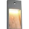 LED-seinävalaisin Trio Salmon, puu/antrasiitti, liiketunnistin