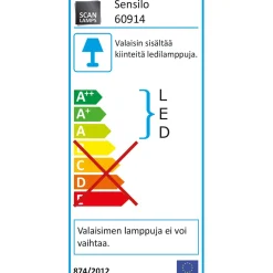 LED-sängynpäätyvalaisin Aneta Lighting Sensilo sensorilla himmennettävä musta