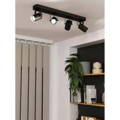 LED-Spottivalaisin Eglo Sorego 4-osainen 58x10x12cm musta