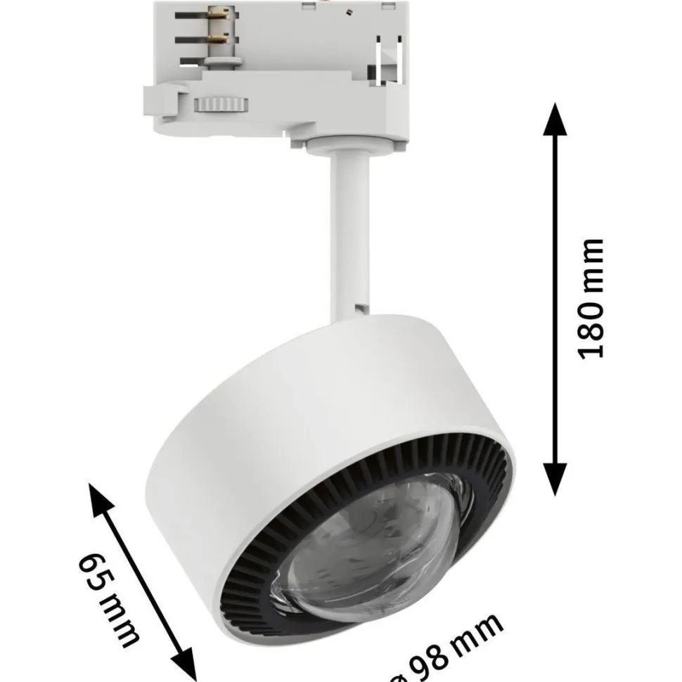 LED-spottivalaisin kiskoon Paulmann ProRail3 Aldan, 4000K, himmennettävä, hopea