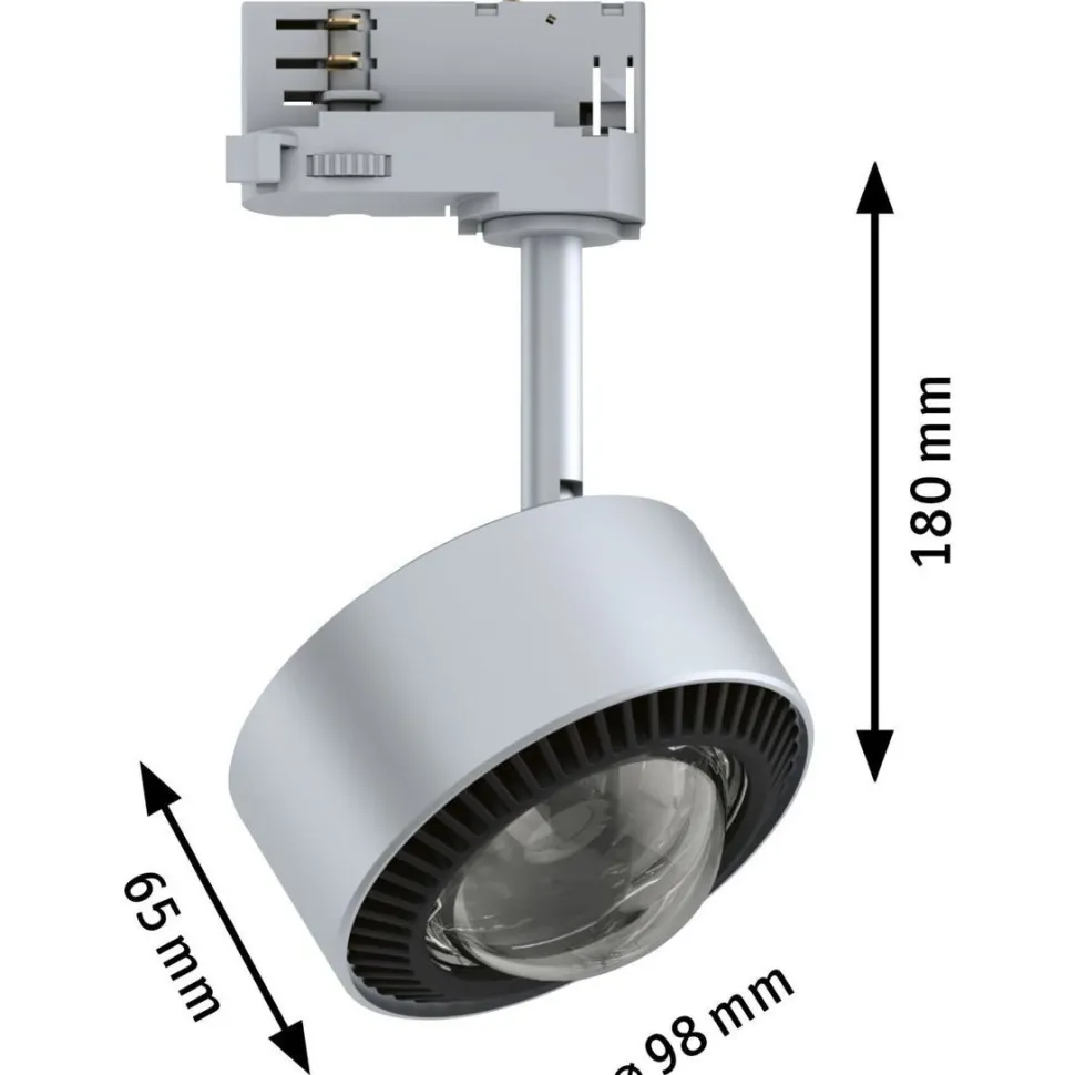 LED-spottivalaisin kiskoon Paulmann ProRail3 Aldan, 4000K, himmennettävä, hopea