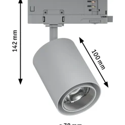 LED-spottivalaisin kiskoon Paulmann ProRail3 Kratos, 50°, 2000lm, 18.5W, 4000K, hopea
