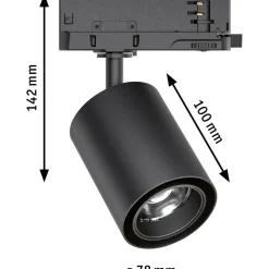 LED-spottivalaisin kiskoon Paulmann ProRail3 Kratos, 50°, 2000lm, 18.5W, 4000K, hopea